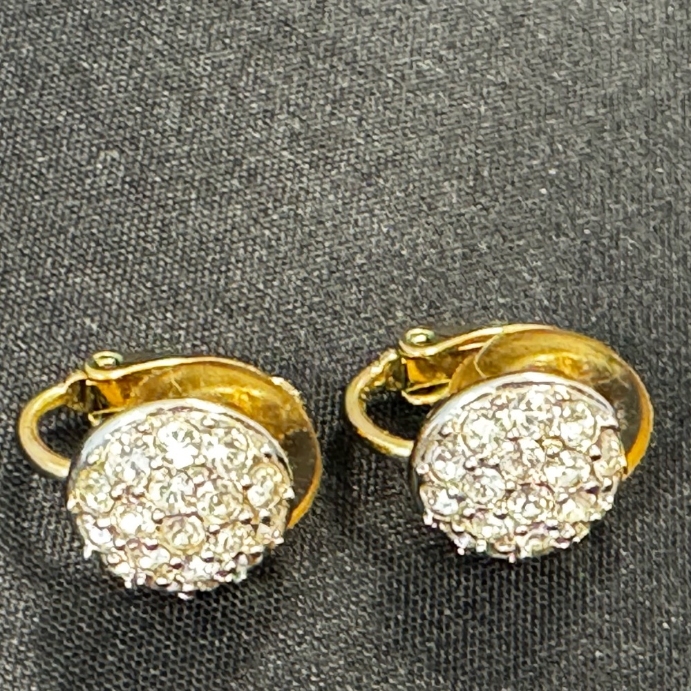 Swarovski Gold Tone and Crystal Earrings Clips